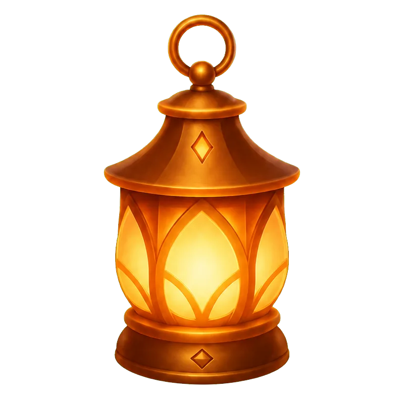 A glowing Iskrio Lamp standing on a night street